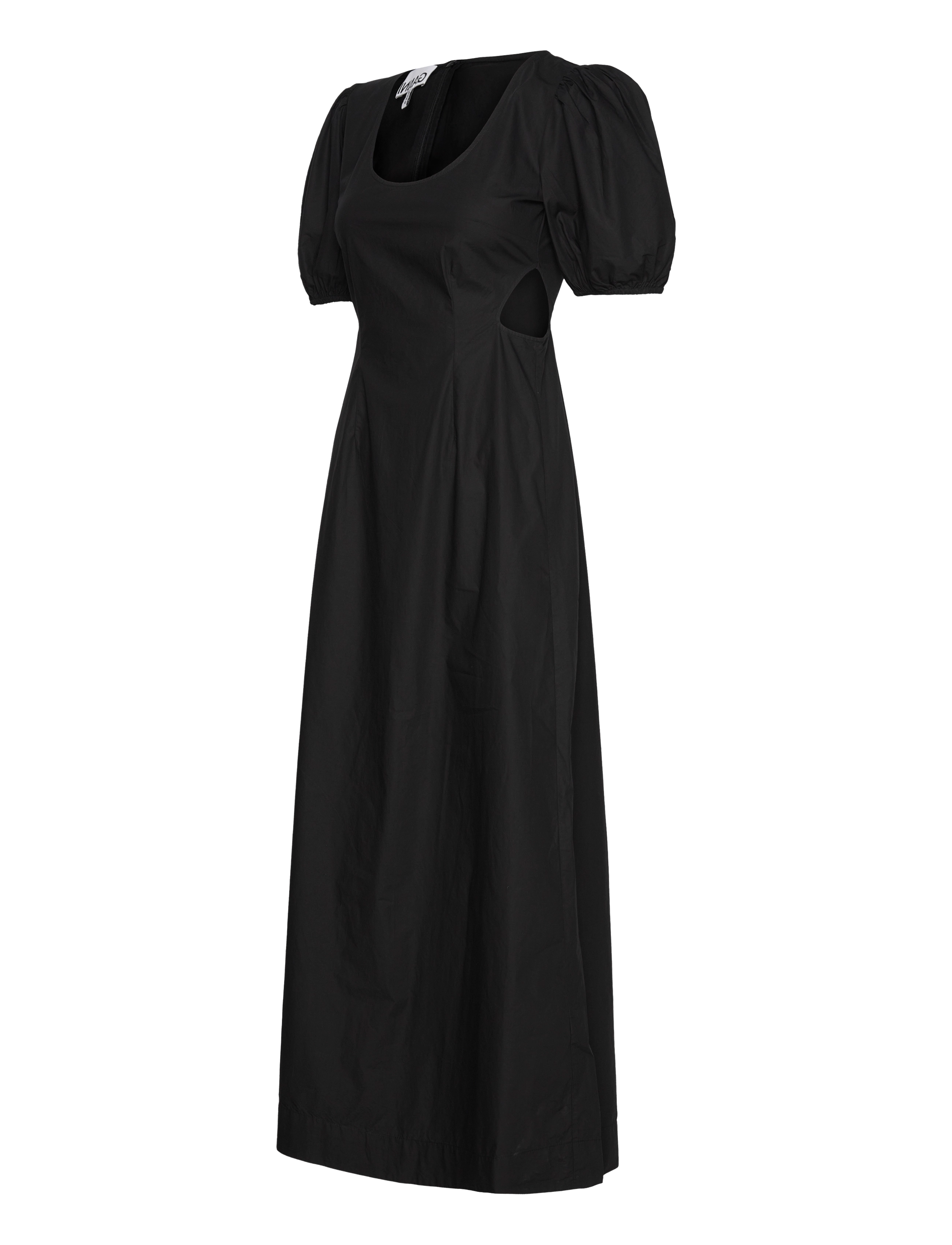 Ganni - Cotton Poplin Cutout Dress - maxi dresses - black - 1
