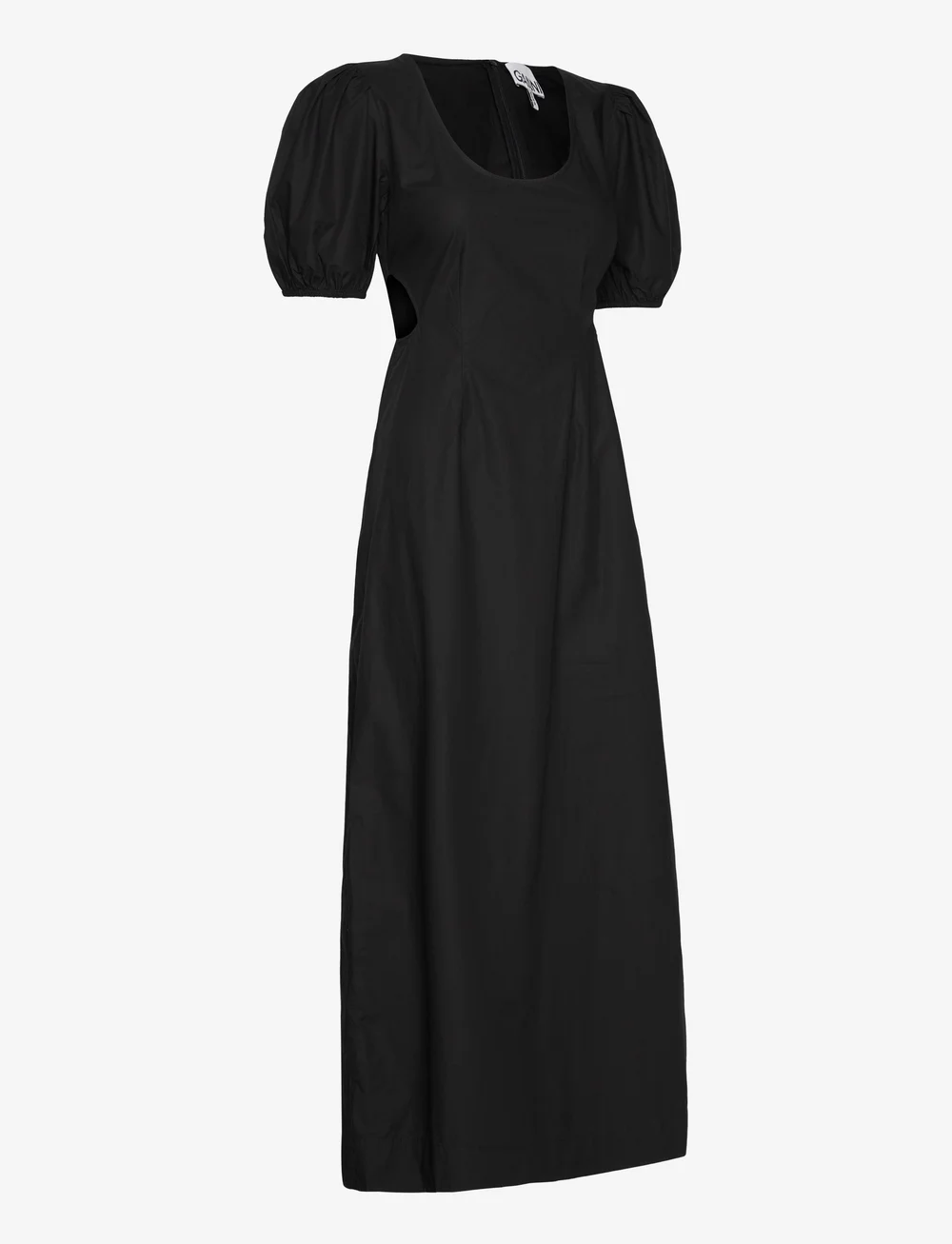 Ganni - Cotton Poplin Cutout Dress - maxi kjoler - black - 2