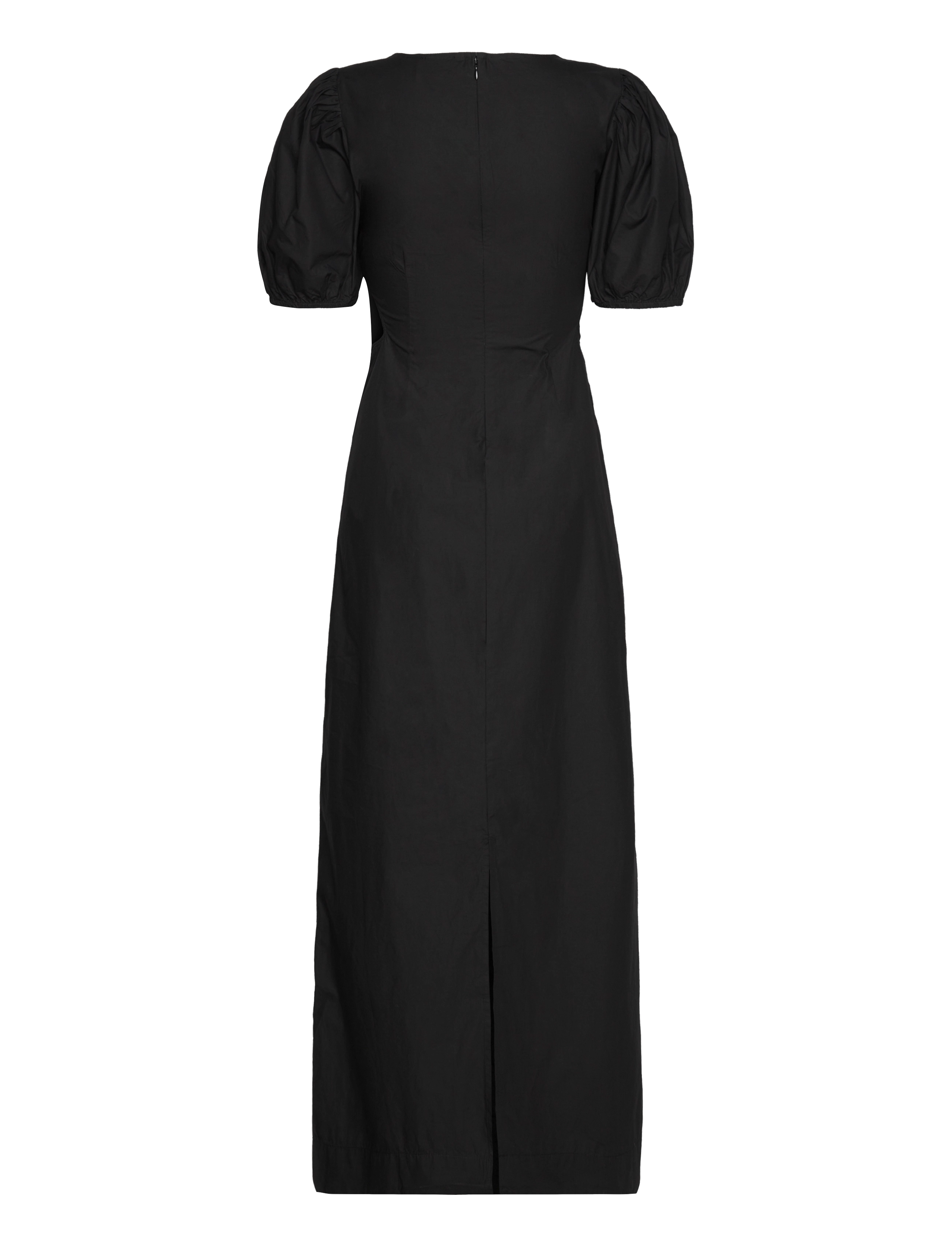 Ganni - Cotton Poplin Cutout Dress - maxi dresses - black - 3