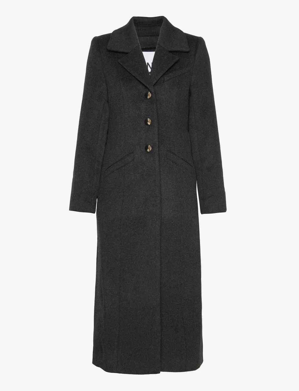 Ganni check top wool coat
