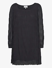 Ganni - Pleated Georgette - short dresses - black - 0
