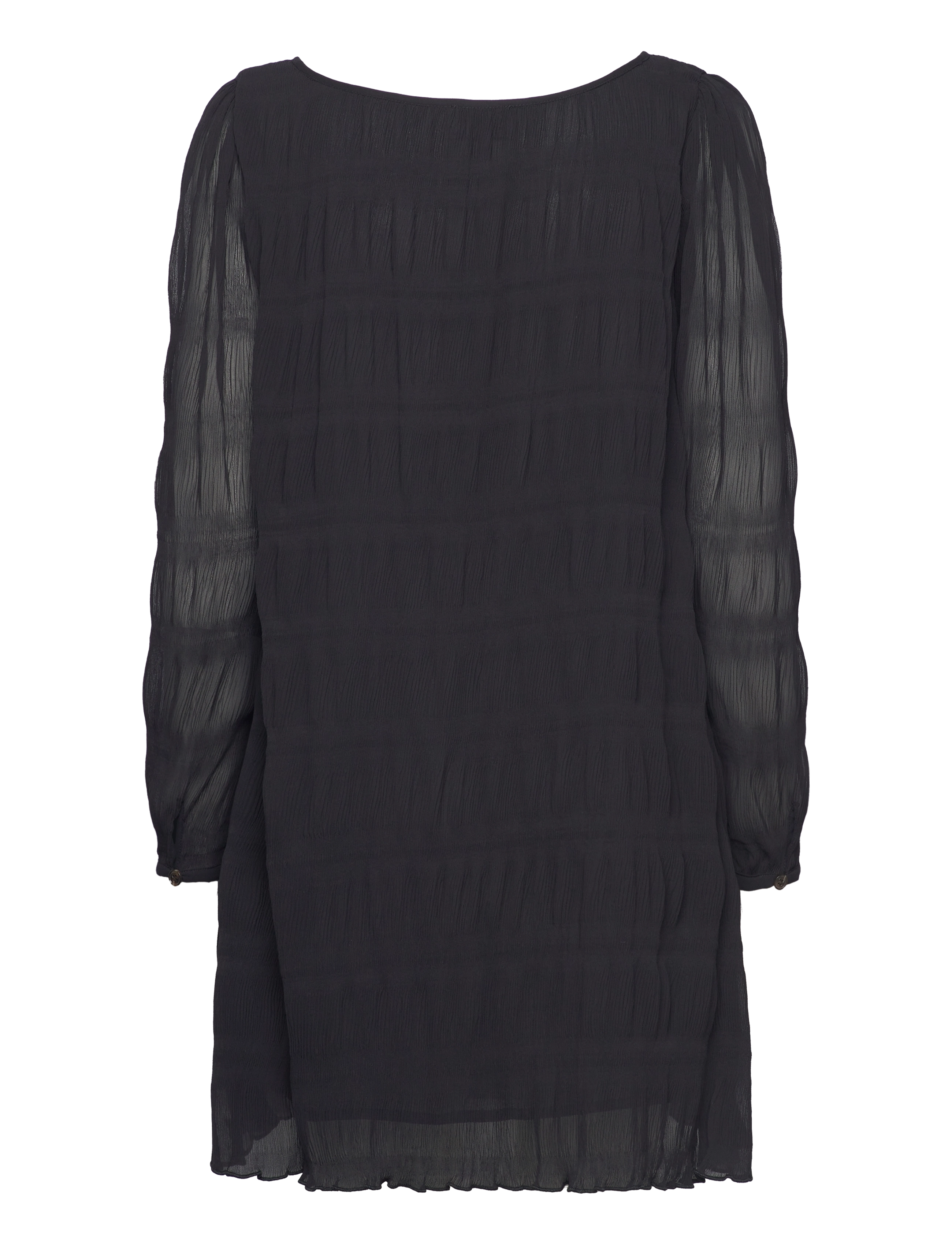 Ganni - Pleated Georgette - short dresses - black - 1
