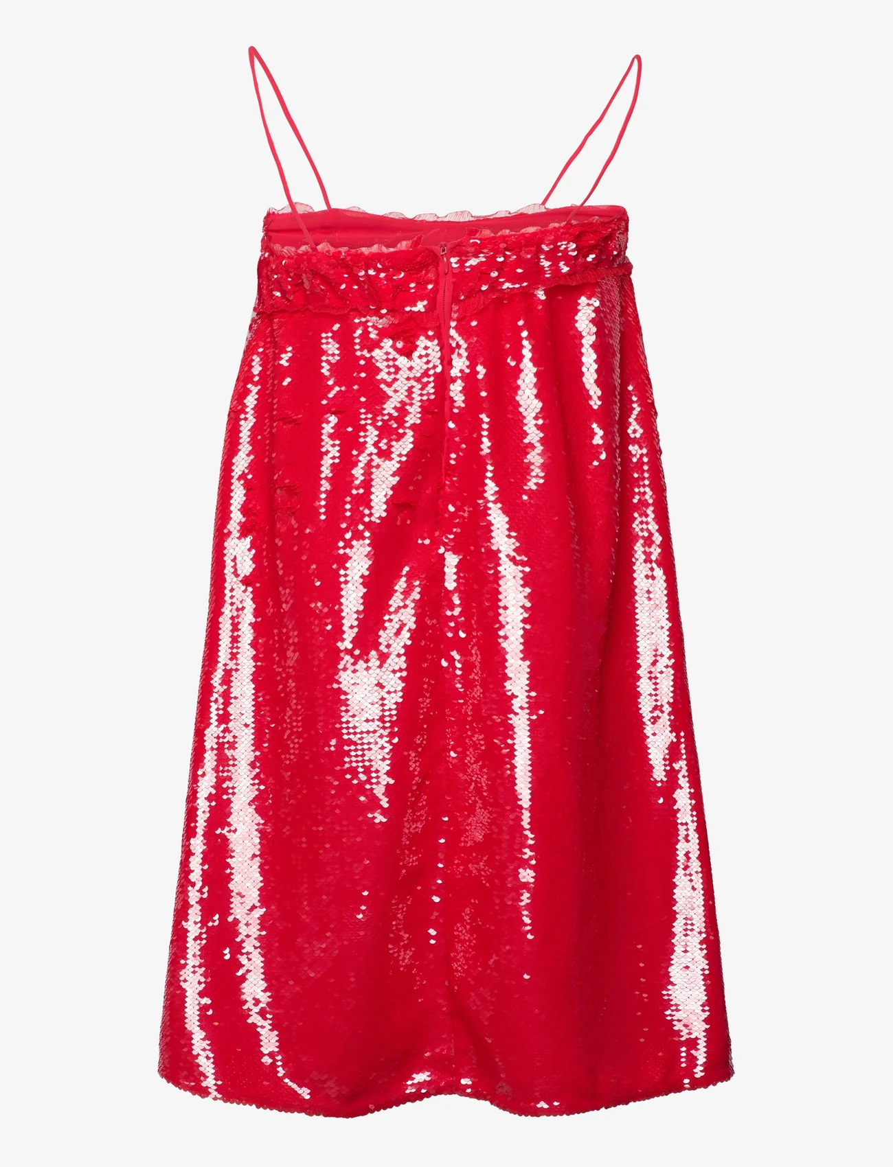 Ganni - Sequins - sequin dresses - fiery red - 1