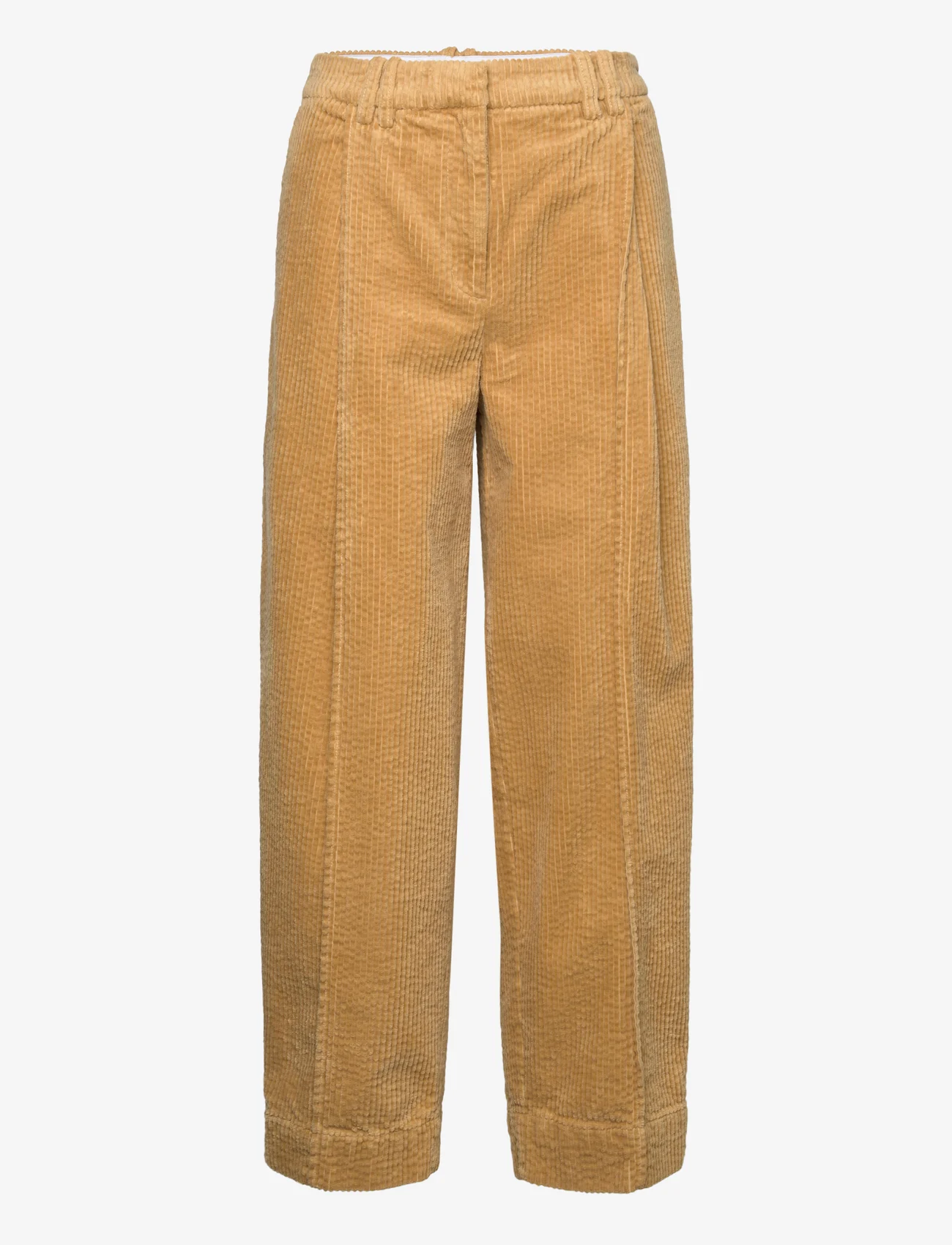 Ganni - Corduroy - bukser med brede ben - taos taupe - 0