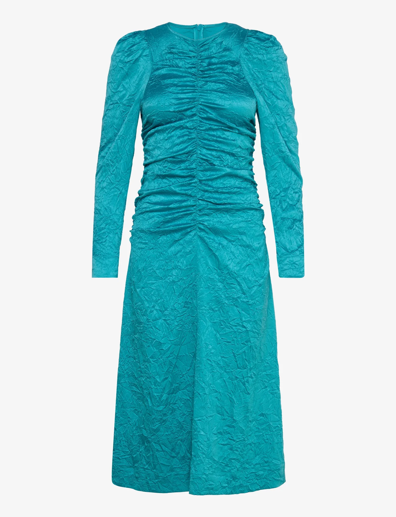 Ganni - Crinkled Satin - evening dresses - algiers blue - 0