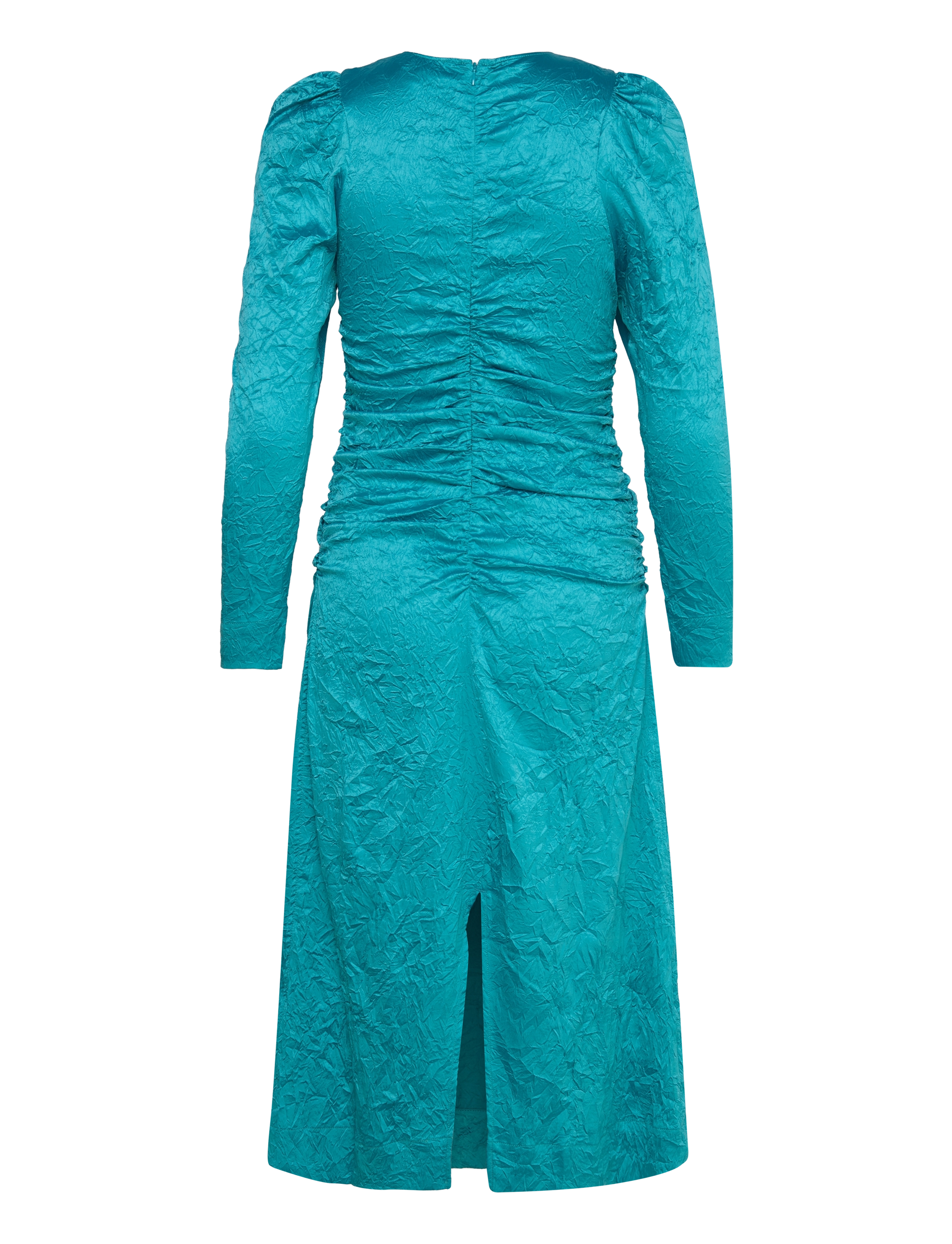 Ganni - Crinkled Satin - midi-kleider - algiers blue - 1