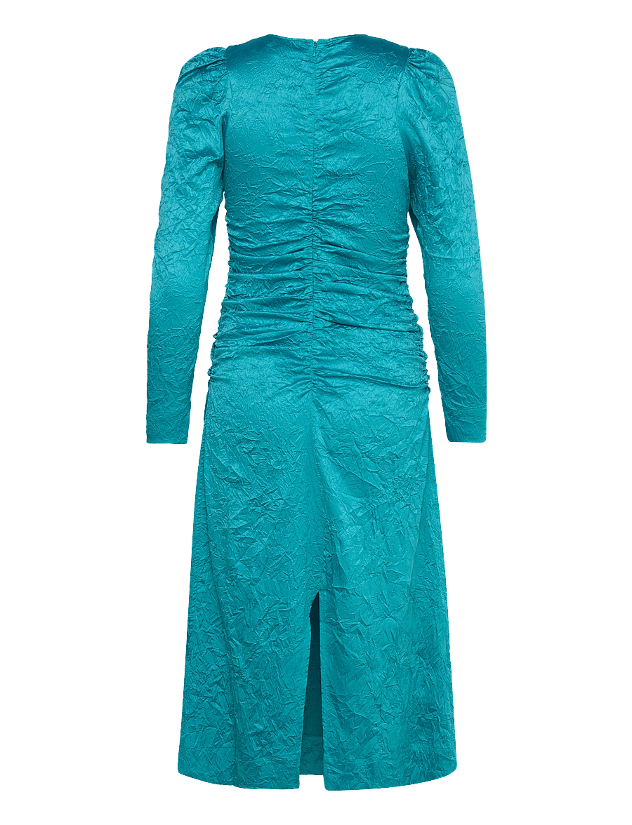 Ganni - Crinkled Satin - cocktailklänningar - algiers blue - 1
