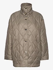 Ganni - Shiny Quilt - quilted jackets - fallen rock - 0