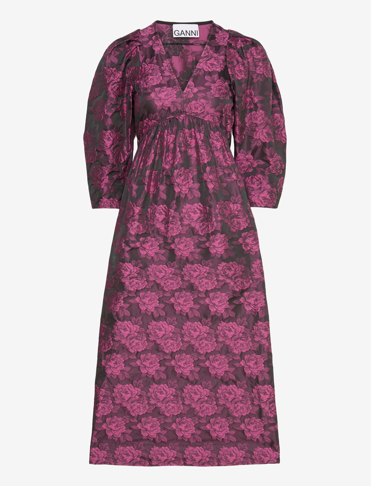 Ganni - Botanic Jacquard - festklänningar - cone flower - 0