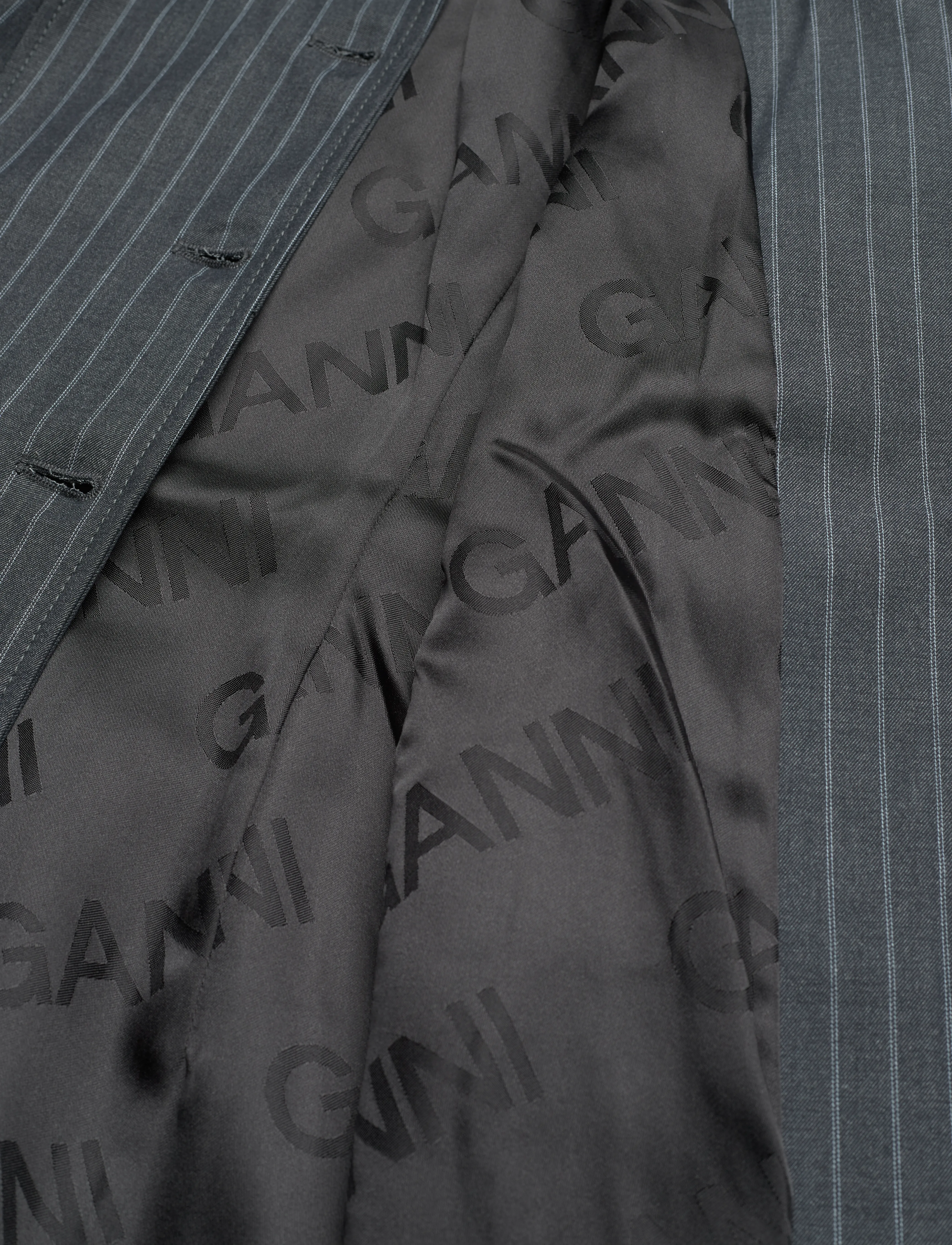 Ganni - Stretch Stripe - gray pinstripe - 4