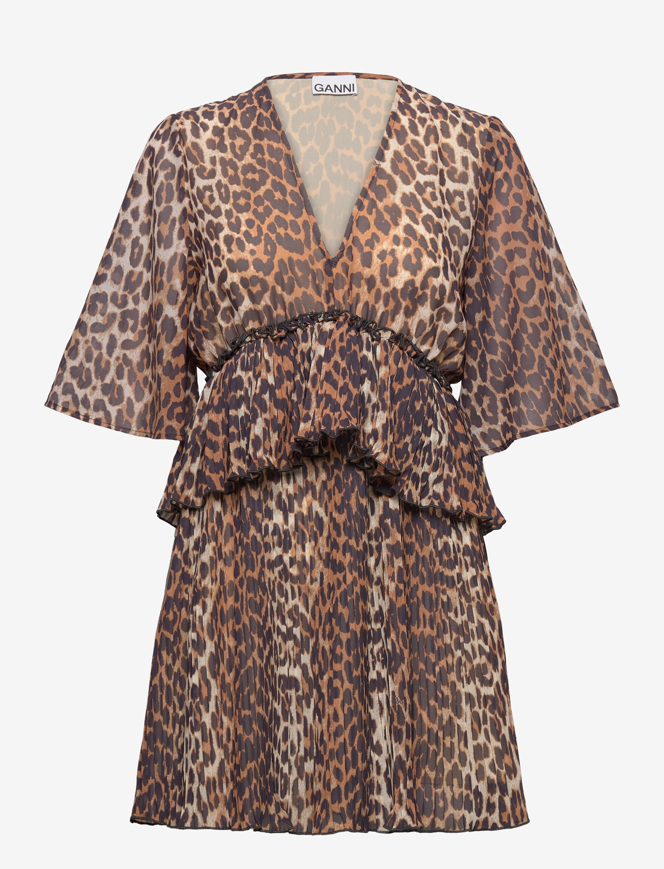 Ganni - Pleated Georgette - sommerkjoler - almond milk - 0