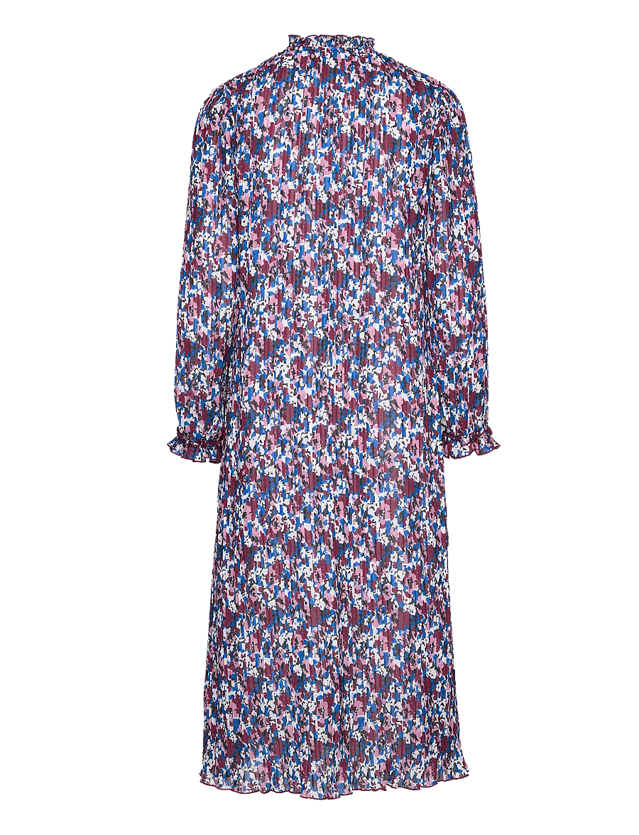 Ganni - Pleated Georgette - midiklänningar - multicolour - 1