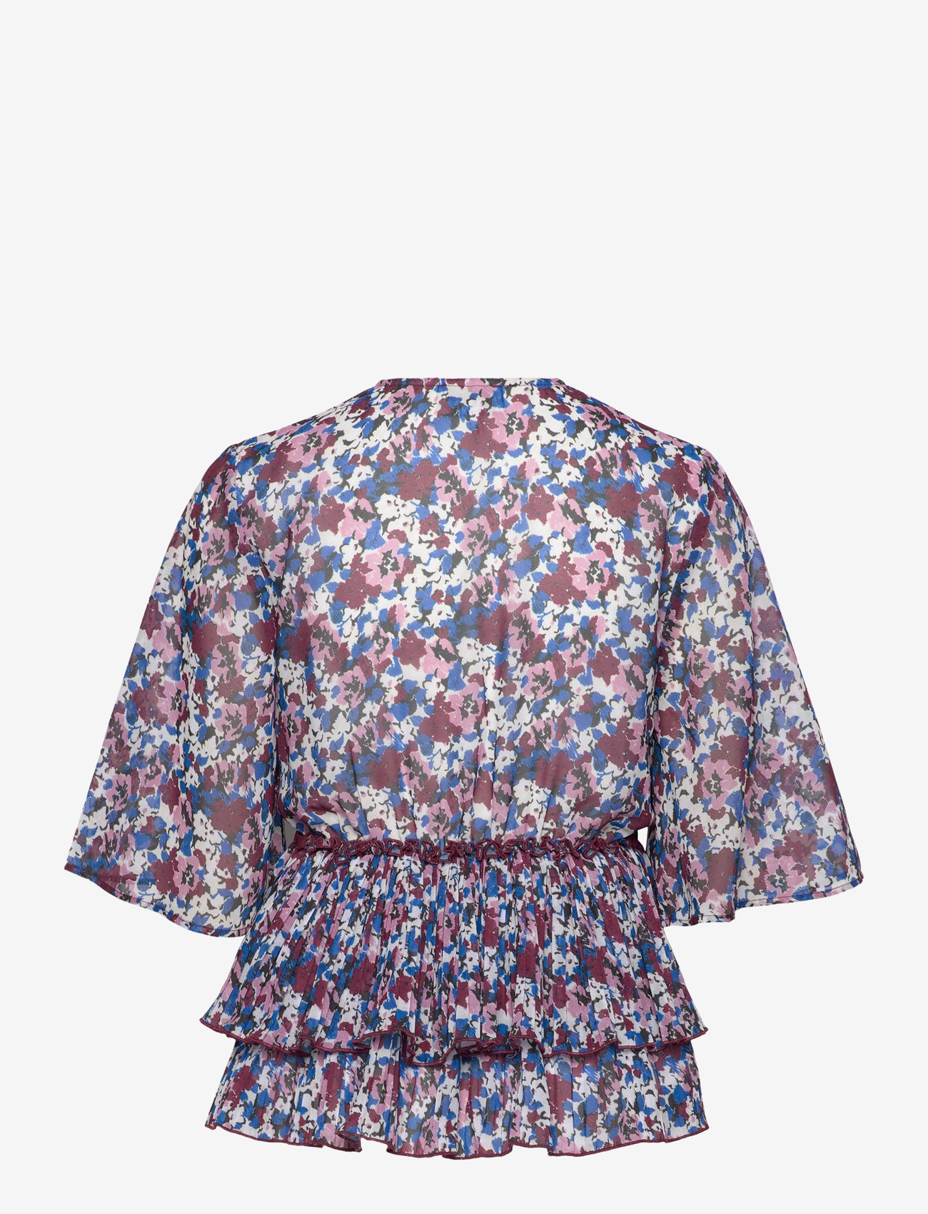 Ganni - Pleated Georgette - kortærmede bluser - multicolour - 1