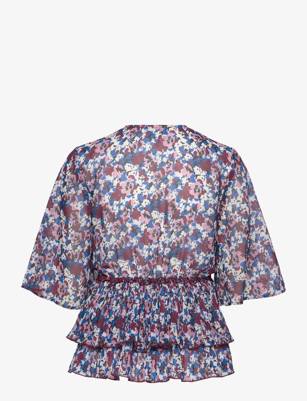 Ganni - Pleated Georgette - kortærmede bluser - multicolour - 1