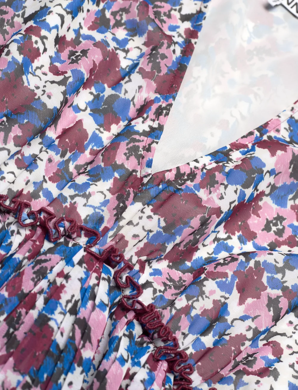 Ganni - Pleated Georgette - kortærmede bluser - multicolour - 2