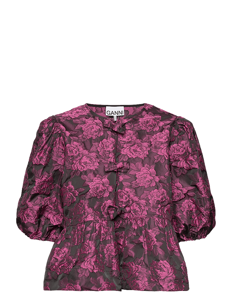 Ganni Botanic Jacquard (GANF8946) Kurzämlige blusen