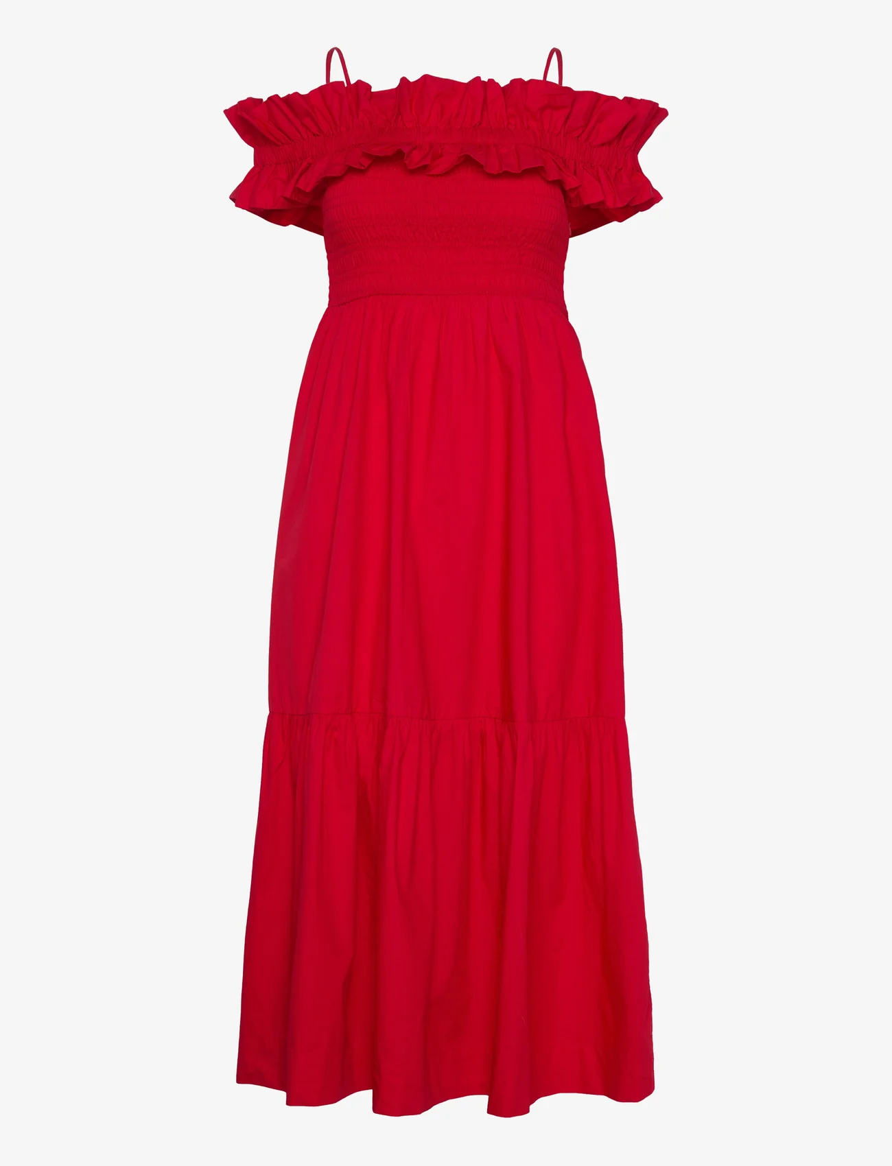 Ganni - Cotton Poplin - maxi dresses - racing red - 0