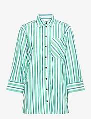 Ganni - Stripe Cotton - denim shirts - creme de menthe - 0
