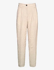 Ganni - Textured Suiting - straight leg trousers - oyster gray - 0