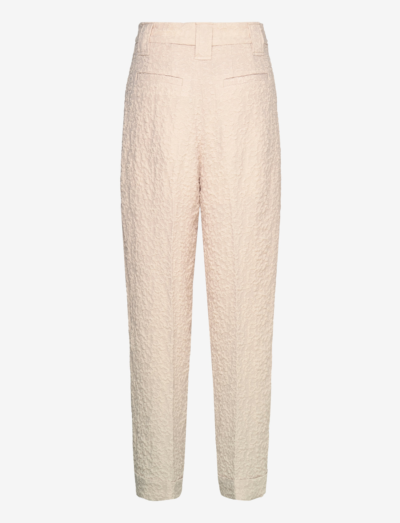 Ganni - Textured Suiting - straight leg trousers - oyster gray - 1