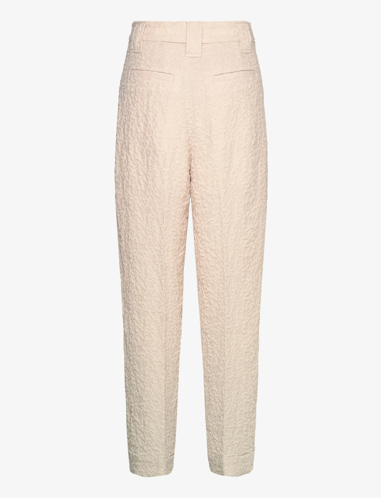 Ganni - Textured Suiting - straight leg trousers - oyster gray - 1