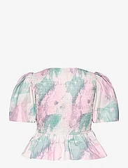 Ganni - Printed Cotton Poplin - short-sleeved blouses - lilac sachet - 1