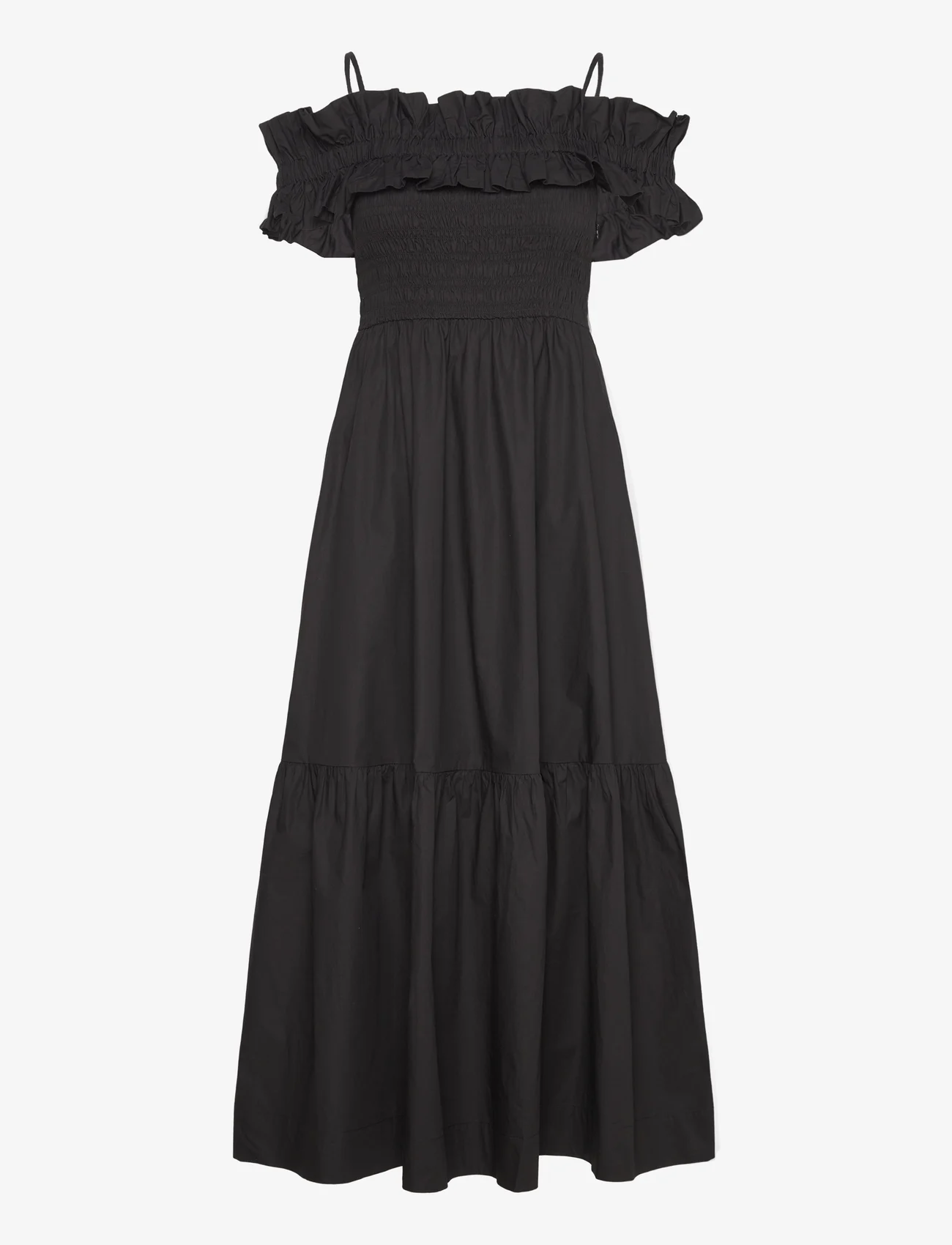 Ganni - Cotton Poplin - evening dresses - black - 0