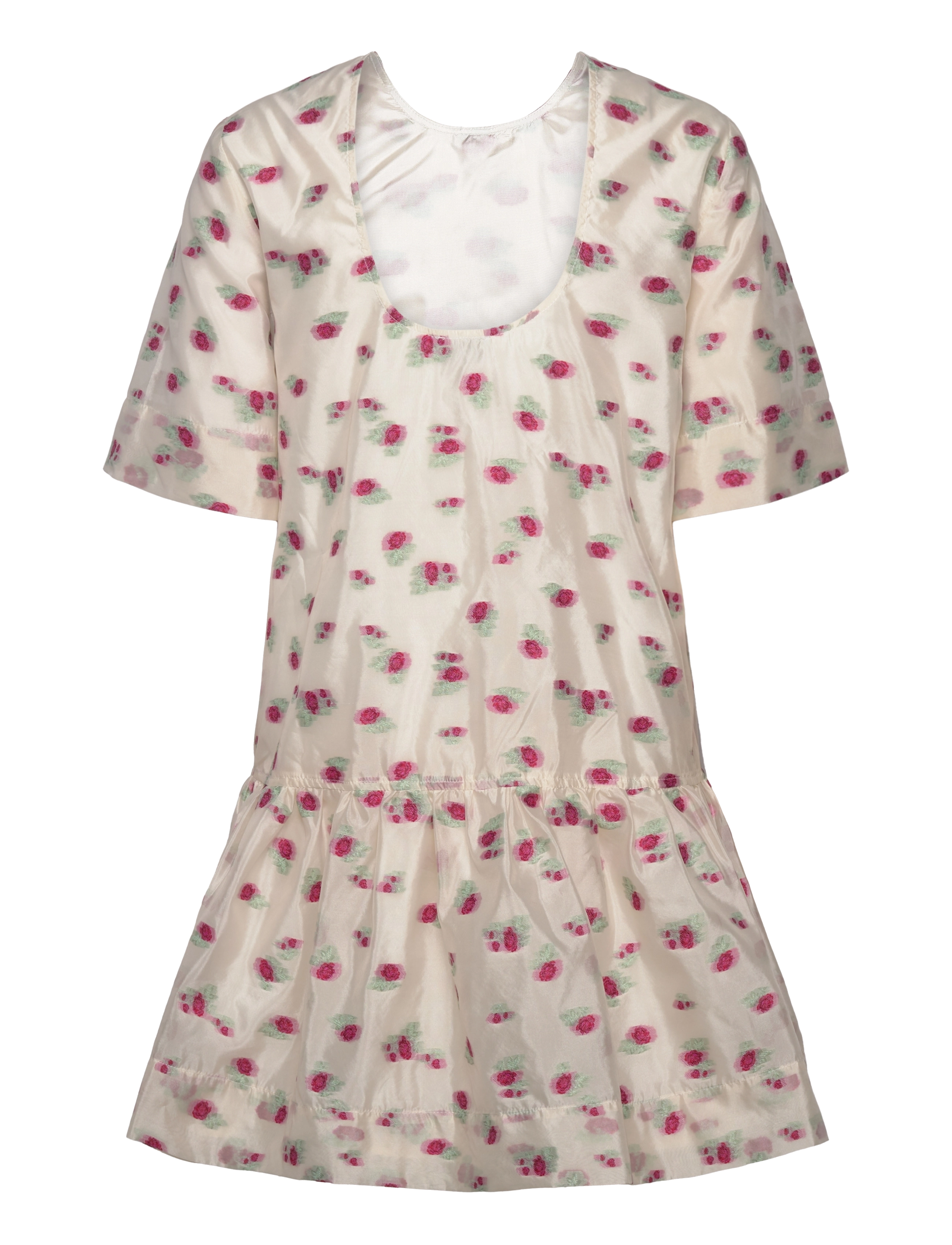 Ganni - Organza Jacquard - festkjoler - tofu - 1