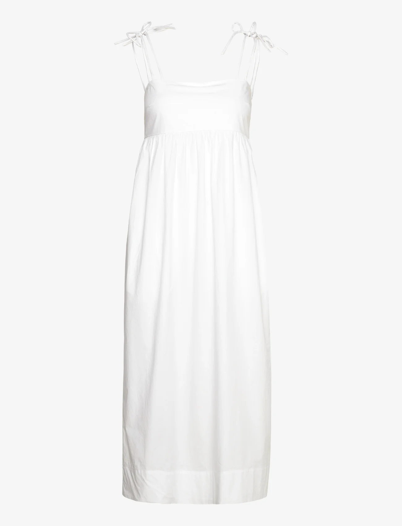Ganni - Cotton Poplin - midi dresses - bright white - 0