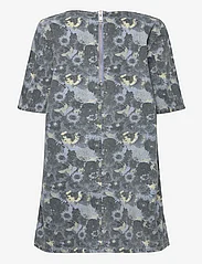 Ganni - Print Denim Mini Dress - korte kjoler - brunnera blue - 1