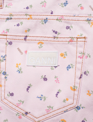 Ganni - Print Denim - hosen mit weitem bein - pink tulle - 4