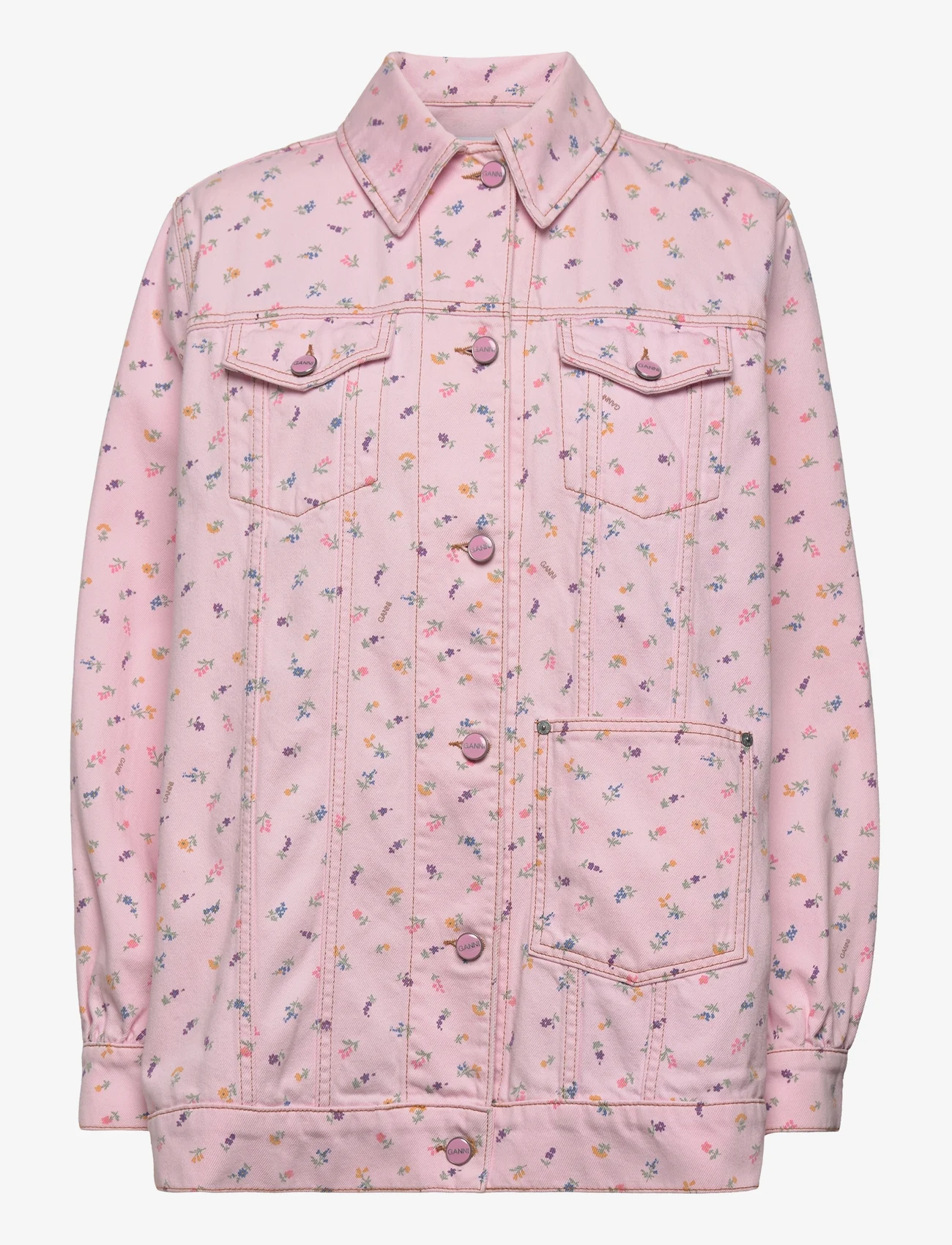 Ganni - Print Denim - kvinnor - pink tulle - 0