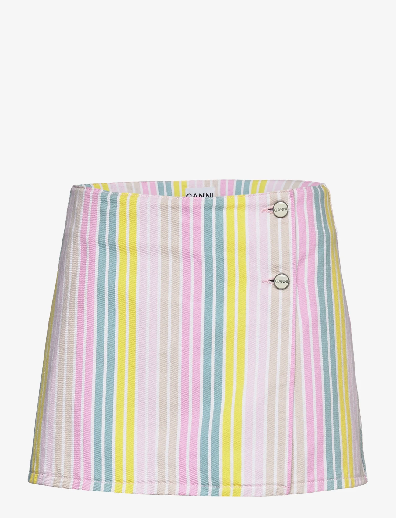 Ganni - Stripe Denim - korte nederdele - multicolour - 0
