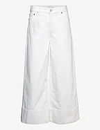 White Denim Cropped Jeans - BRIGHT WHITE