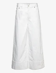 Ganni - White Denim Cropped Jeans - leveälahkeiset farkut - bright white - 0