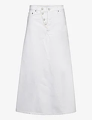 Ganni - White Denim Double Fly Maxi Skirt - denimskjørt - bright white - 0