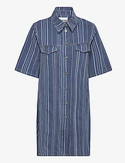 Ganni - Light Stripe Denim - denim dresses - mid blue stone - 0