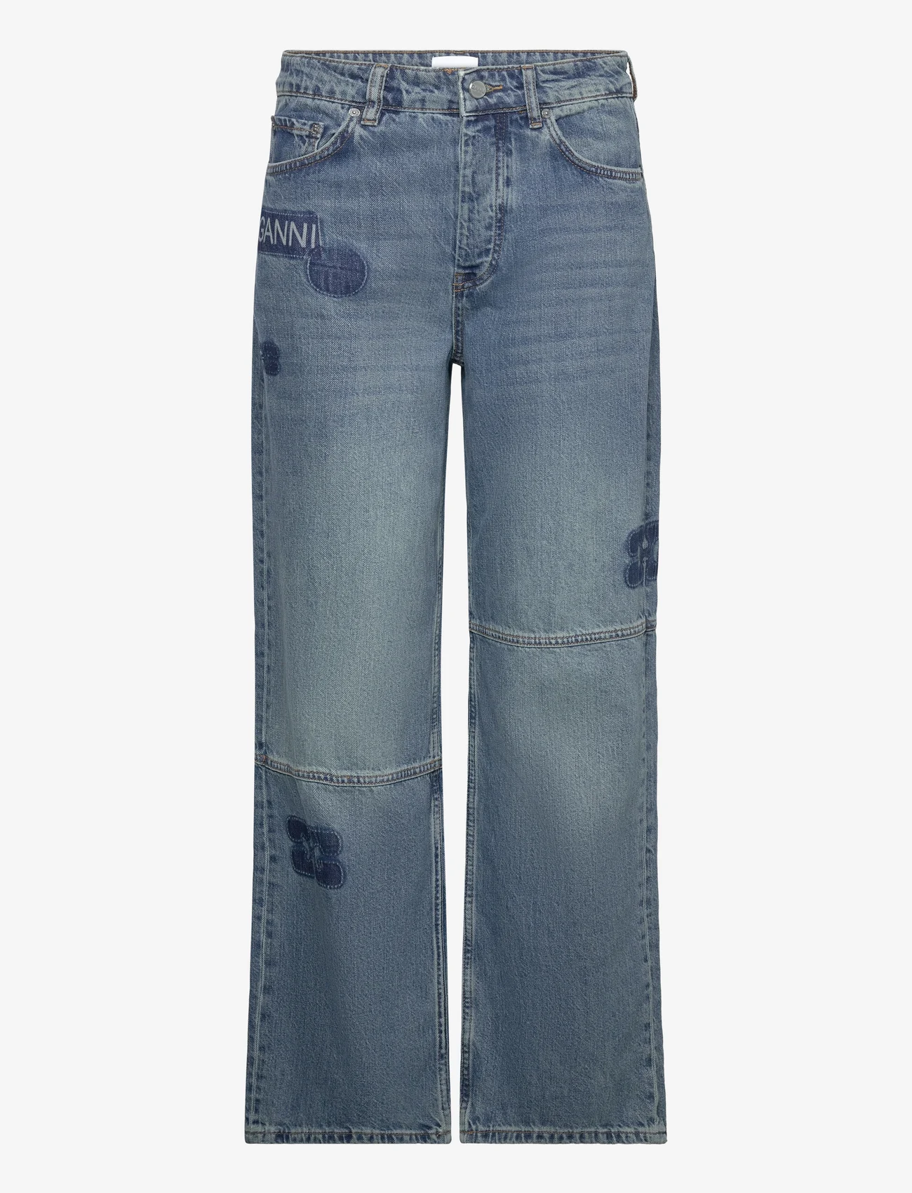 Ganni - Patch Denim - wide leg jeans - tint wash - 0