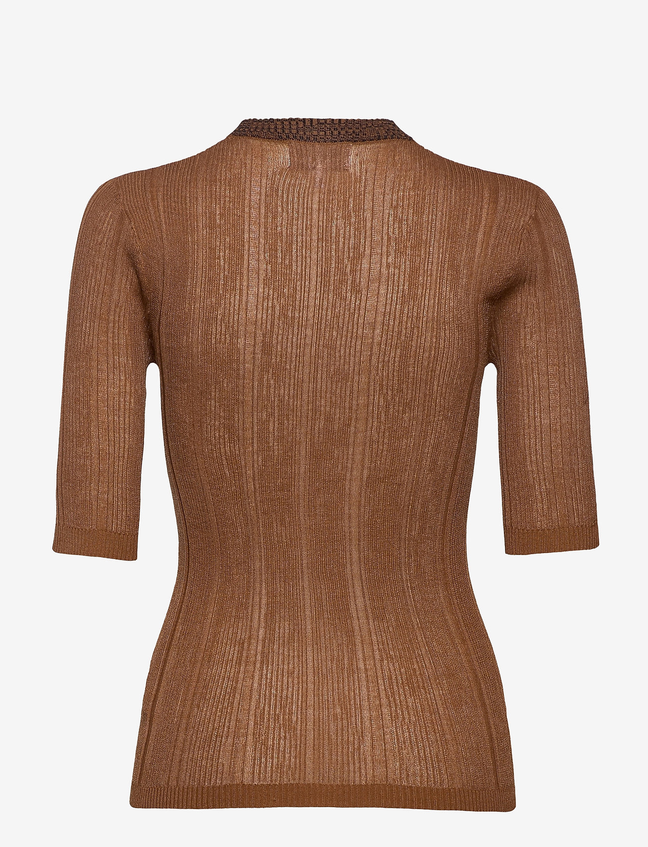 Ganni - Thin Cotton Rib - toffee - 1