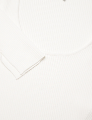 Ganni - Long Sleeve Low Roundneck Slim Dress - t-shirt-kleider - egret - 2