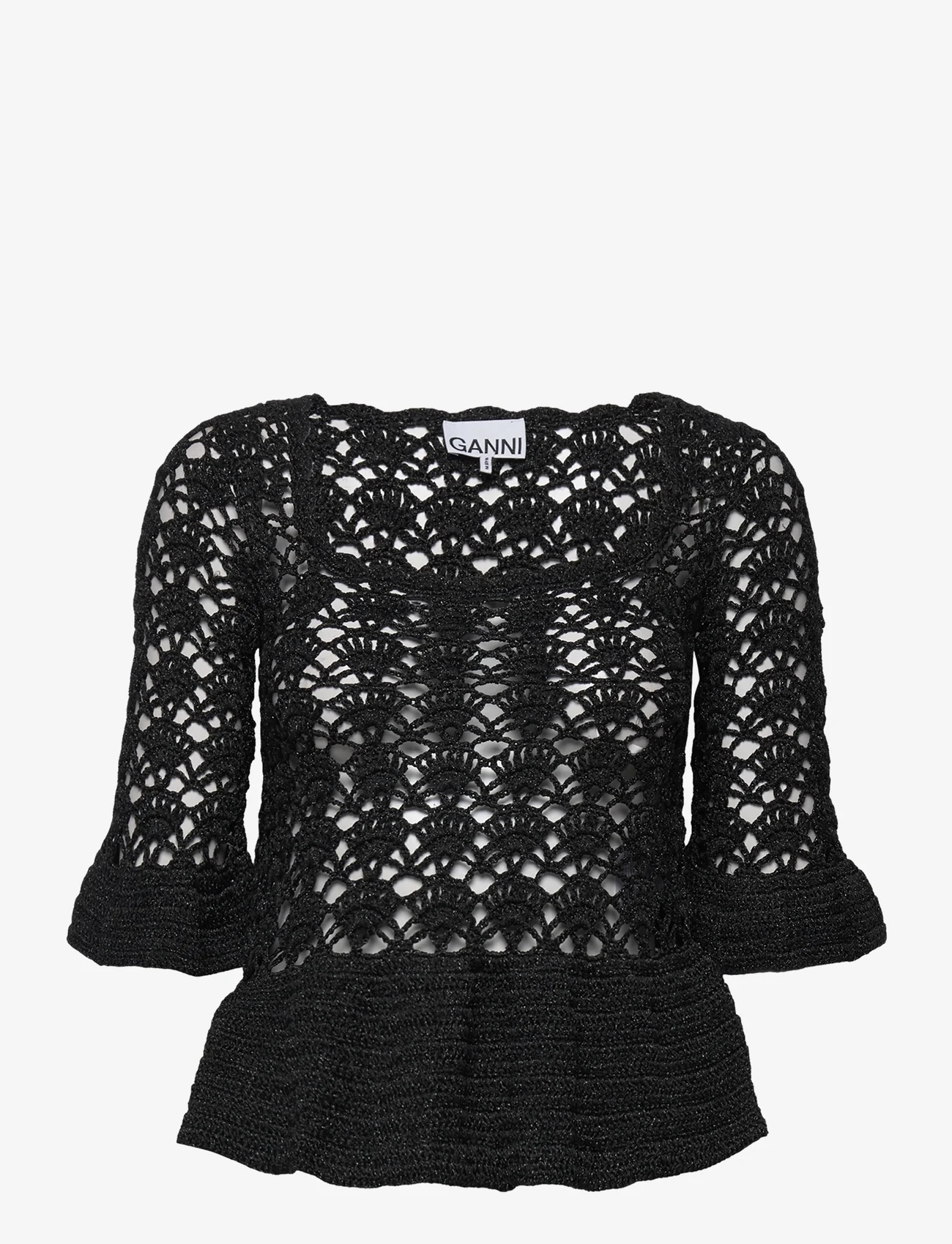 Ganni - Top - short-sleeved blouses - black - 0
