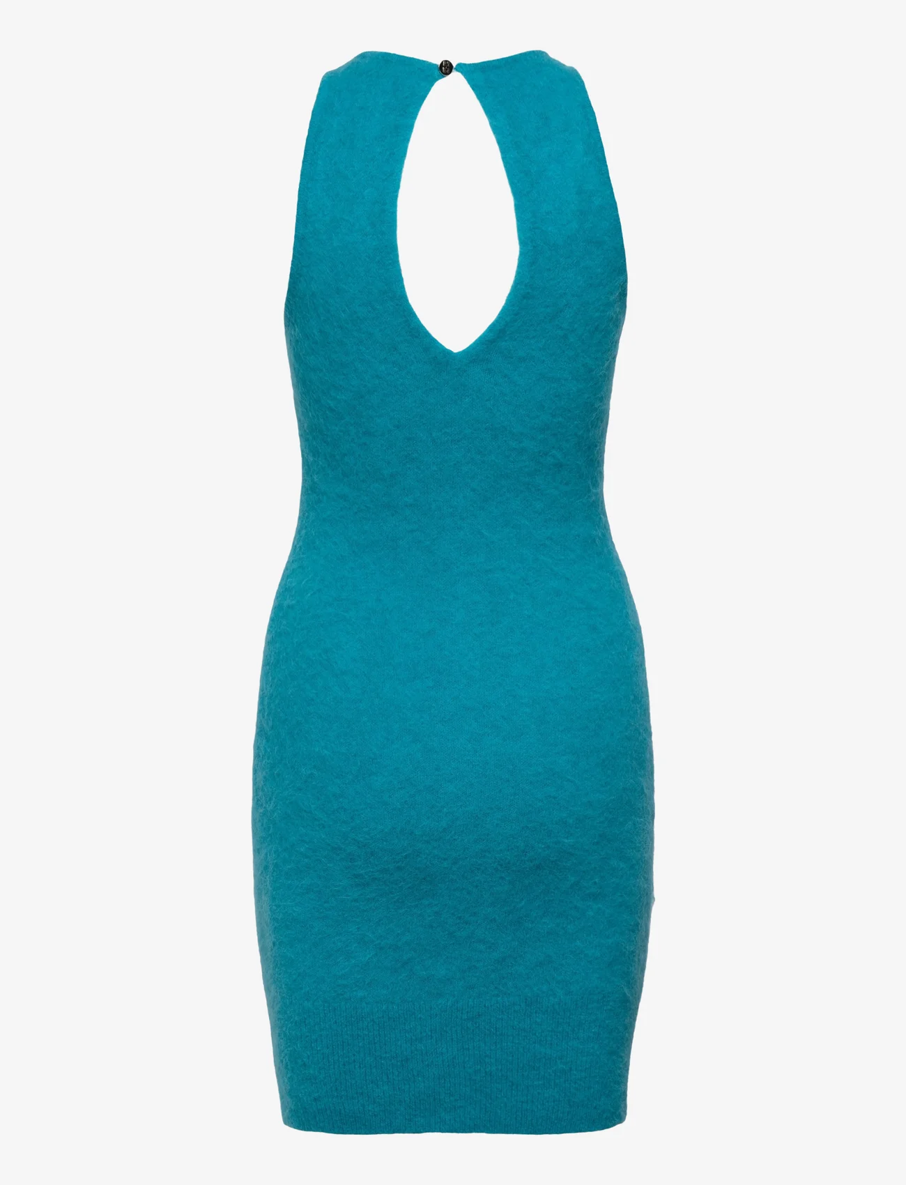 Ganni - Brushed Alpaca - t-shirt-kleider - blue curacao - 1