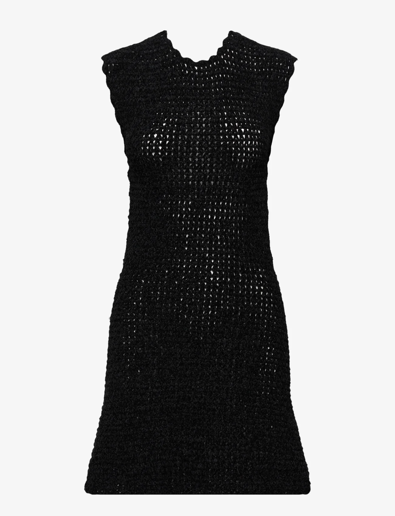Ganni - Velvet Crochet - stickade klänningar - black - 0