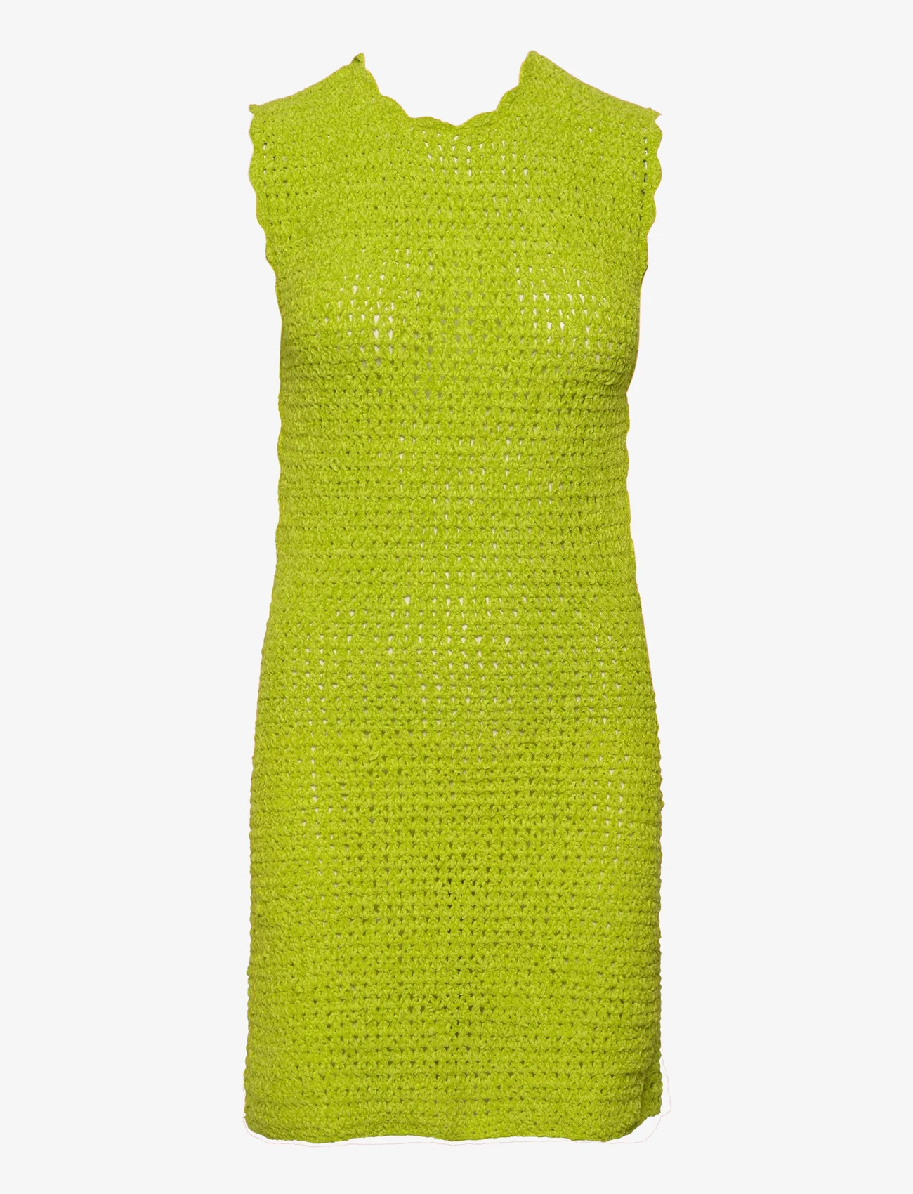 Ganni - Velvet Crochet - strikkede kjoler - lime punch - 0