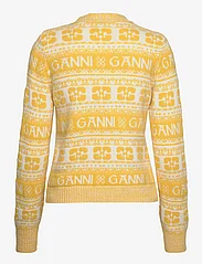 Ganni - Logo Wool Mix Cardigan - koftor - maize - 1