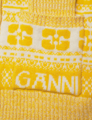 Ganni - Logo Wool Mix Cardigan - koftor - maize - 3