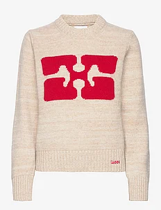 Graphic O-neck Pullover Butterfly, Ganni