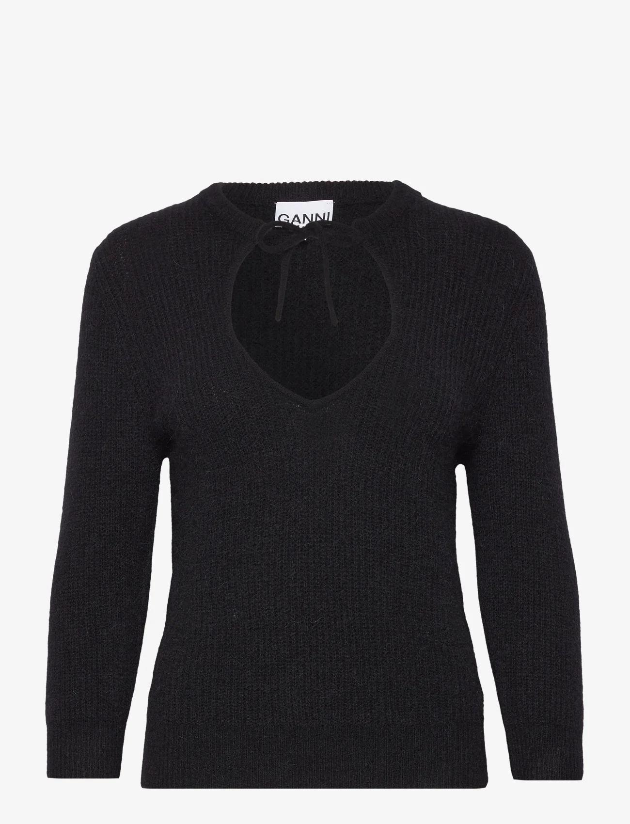 Ganni - Soft Wool Knit - trøjer - black - 0