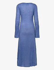 Ganni - Brushed Mohair Rib Knit - stickade klänningar - silver lake blue - 1