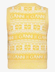 Ganni - Logo Wool Mix Vest - strikkevester - maize - 1